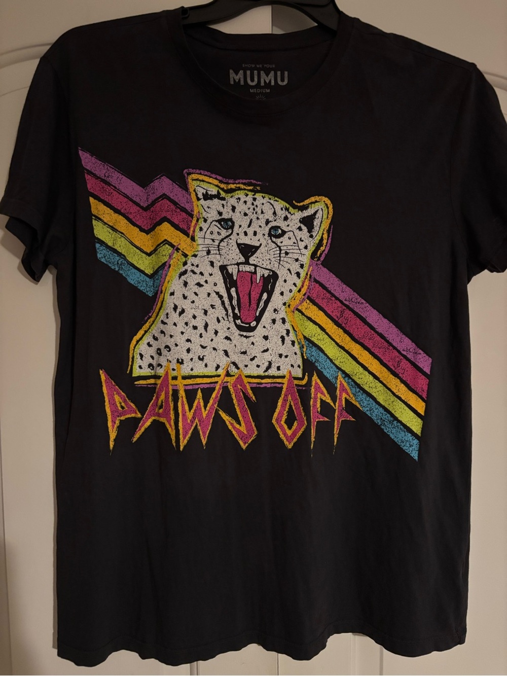 Kids Black 'Paws Off' Graphic Tee